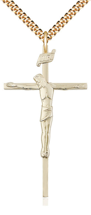 14kt Gold Filled Crucifix Medal Catholic Jewelry