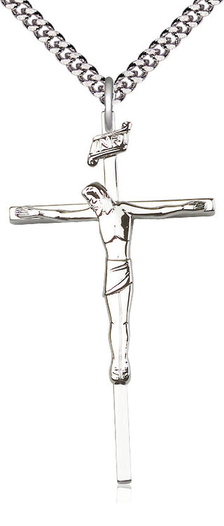 Sterling Silver Crucifix Medal Catholic Jewelry