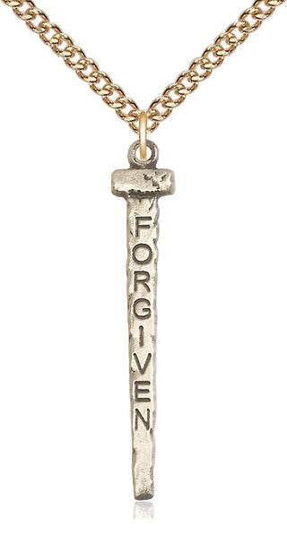 14kt Gold Filled Forgiven Nail Medal Catholic Jewelry
