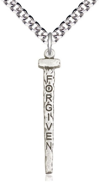 Sterling Silver Forgiven Nail Medal Catholic Jewelry