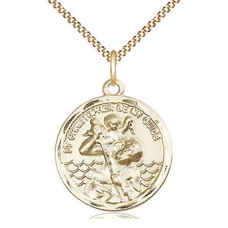 14kt Gold Filled Saint Christopher Medal Catholic Jewelry