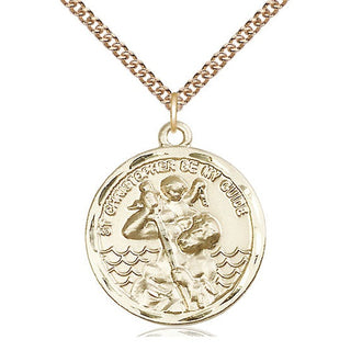 14kt Gold Filled Saint Christopher Medal Catholic Jewelry