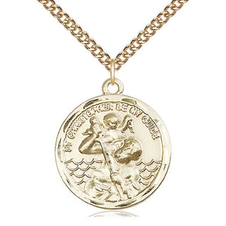 14kt Gold Filled Saint Christopher Medal Catholic Jewelry
