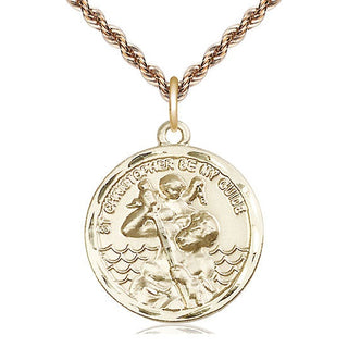 14kt Gold Filled Saint Christopher Medal Catholic Jewelry