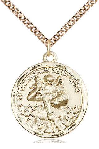 14kt Gold Saint Christopher Medal