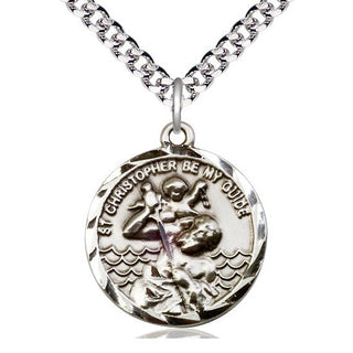 Pewter Saint Christopher Medal Catholic Jewelry