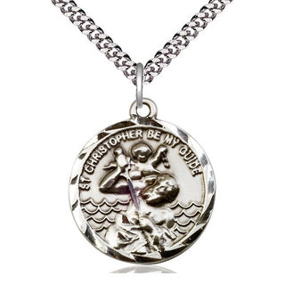Pewter Saint Christopher Medal Catholic Jewelry