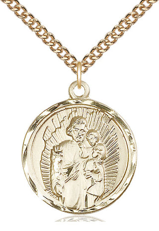 14kt Gold Filled Saint Joseph Medal Catholic Jewelry