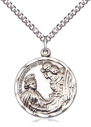 Sterling Silver Saint Cecilia Medal Catholic Jewelry