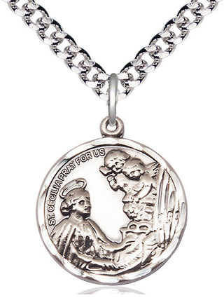 Sterling Silver Saint Cecilia Medal Catholic Jewelry