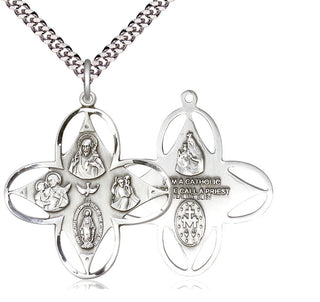 Sterling Silver 5-Way Medal Catholic Jewelry
