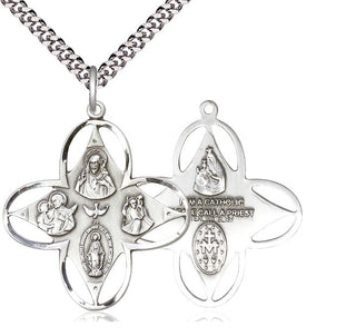 Sterling Silver 5-Way Medal Catholic Jewelry