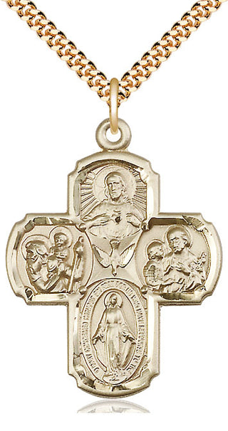 14kt Gold Filled 5-Way Medal Catholic Jewelry