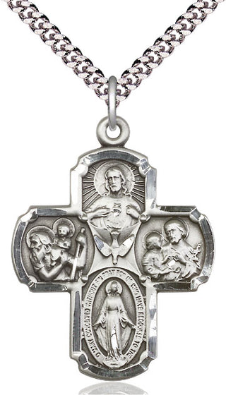 Pewter 5-Way Medal Catholic Jewelry