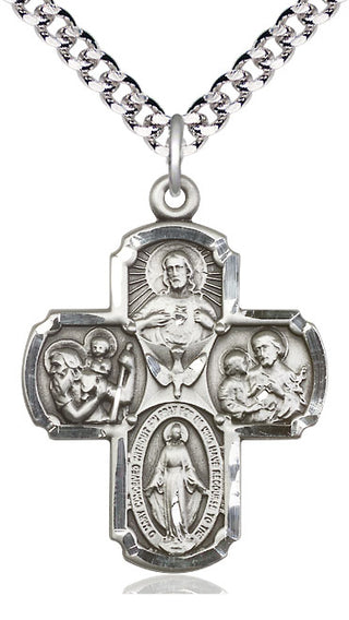 Pewter 5-Way Medal Catholic Jewelry