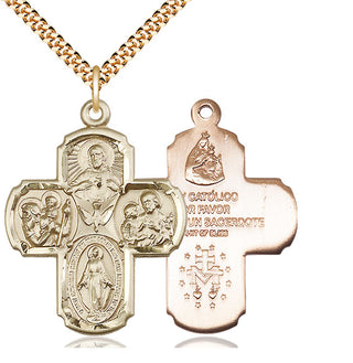 14kt Gold Filled 5-Way Medal Catholic Jewelry
