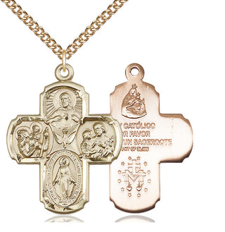 14kt Gold Filled 5-Way Medal Catholic Jewelry