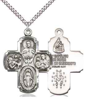 Sterling Silver 5-Way Medal Catholic Jewelry