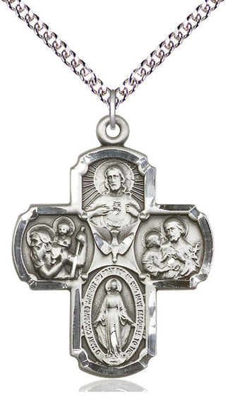 Sterling Silver 5-Way Medal Catholic Jewelry