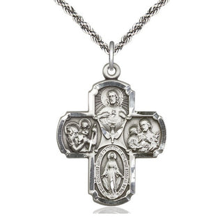 Sterling Silver 5-Way Medal Catholic Jewelry