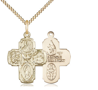 14kt Gold Filled 5-Way Medal Religious Jewelry