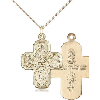 14kt Gold Filled 5-Way Medal Religious Jewelry