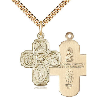 14kt Gold Filled 5-Way Medal Religious Jewelry
