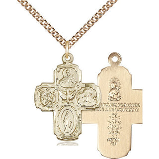 14kt Gold Filled 5-Way Medal Religious Jewelry