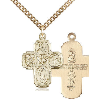 14kt Gold Filled 5-Way Medal Religious Jewelry