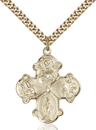 14kt Gold Filled 4-Way Medal Catholic Jewelry