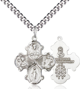 Pewter 4-Way Medal Catholic Jewelry