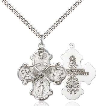 Pewter 4-Way Medal Catholic Jewelry