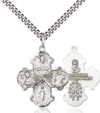 Pewter 4-Way Medal Catholic Jewelry