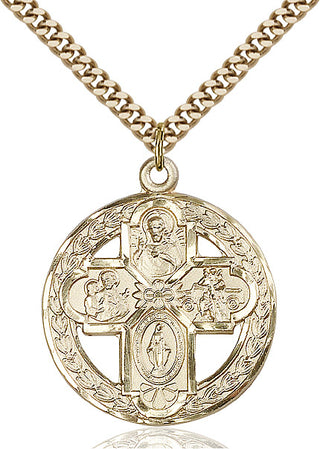 14kt Gold Filled 4-Way Medal Catholic Jewelry