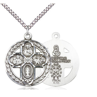 Sterling Silver 4-Way Medal Catholic Jewelry