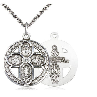 Sterling Silver 4-Way Medal Catholic Jewelry