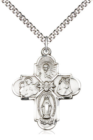 Pewter 4-Way Medal Catholic Jewelry