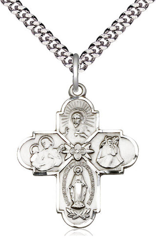 Pewter 4-Way Medal Catholic Jewelry