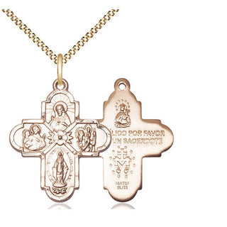 14kt Gold Filled 4-Way Medal Catholic Jewelry