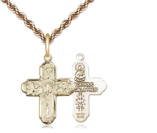 14kt Gold Filled 5-Way Medal Religious Jewelry