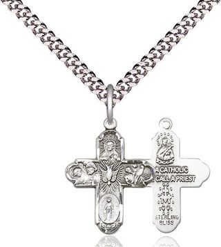 Pewter 5-Way Medal Religious Jewelry