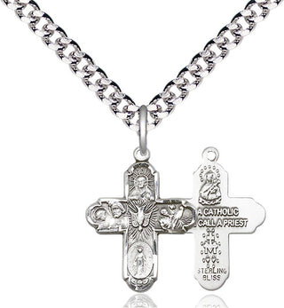 Pewter 5-Way Medal Religious Jewelry