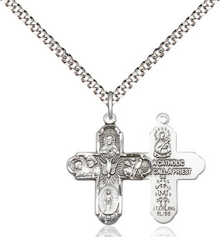 Pewter 5-Way Medal Religious Jewelry