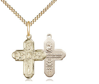 14kt Gold Filled 5-Way Medal Religious Jewelry