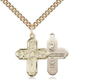 14kt Gold Filled 5-Way Medal Religious Jewelry