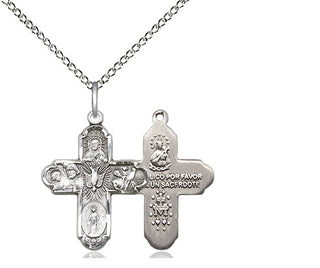 Sterling Silver 5-Way Medal Religious Jewelry