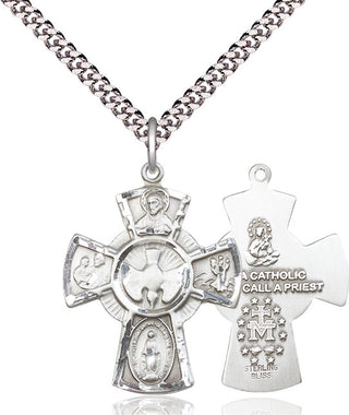 Pewter 5-Way Medal Catholic Jewelry