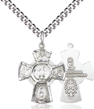 Pewter 5-Way Medal Catholic Jewelry