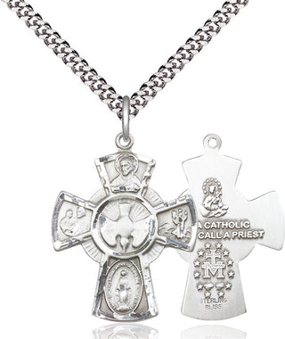Pewter 5-Way Medal Catholic Jewelry