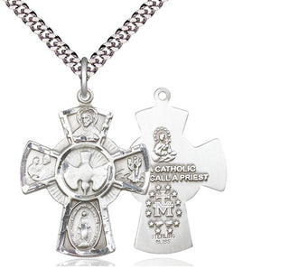 Sterling Silver 5-Way Medal Catholic Jewelry